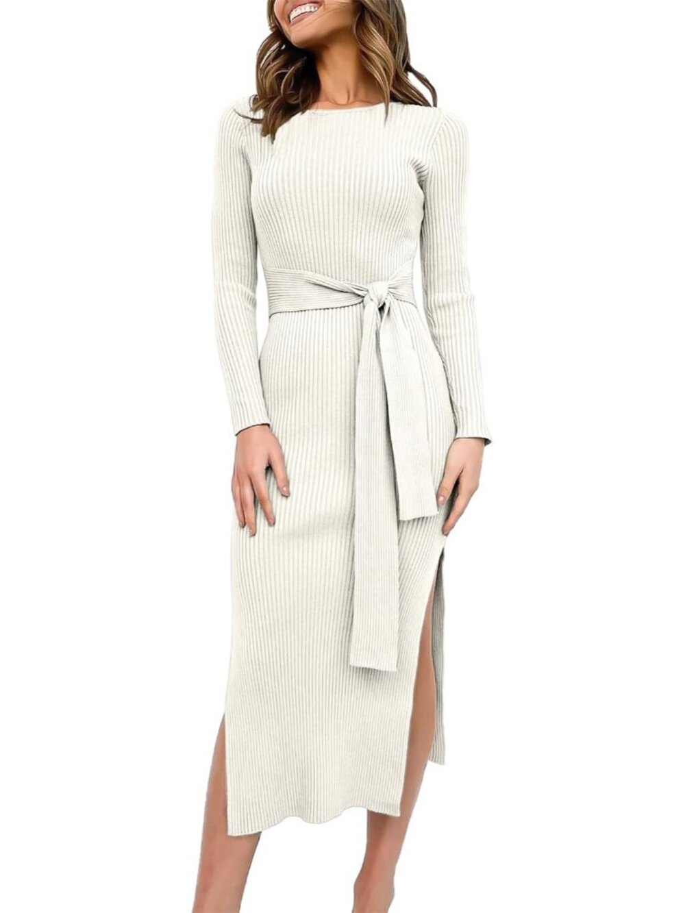 Womens Long Sleeve Bodycon Midi Sweater Dress Fall Outfits